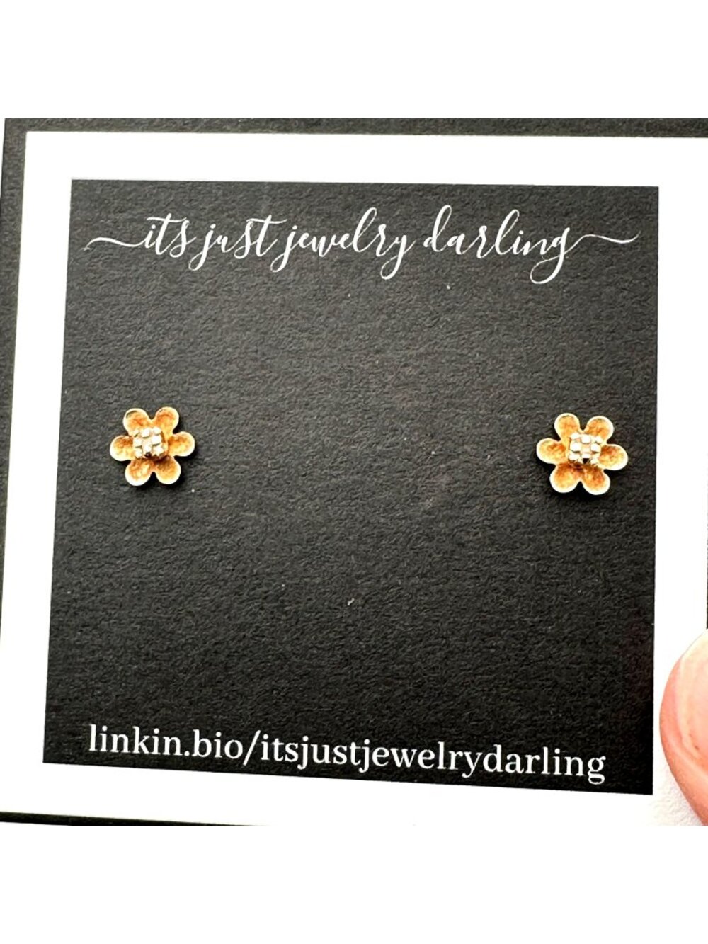 Womens Earrings 14K Yellow Gold Diamond Flower Studs Pierced Gift Idea for Her